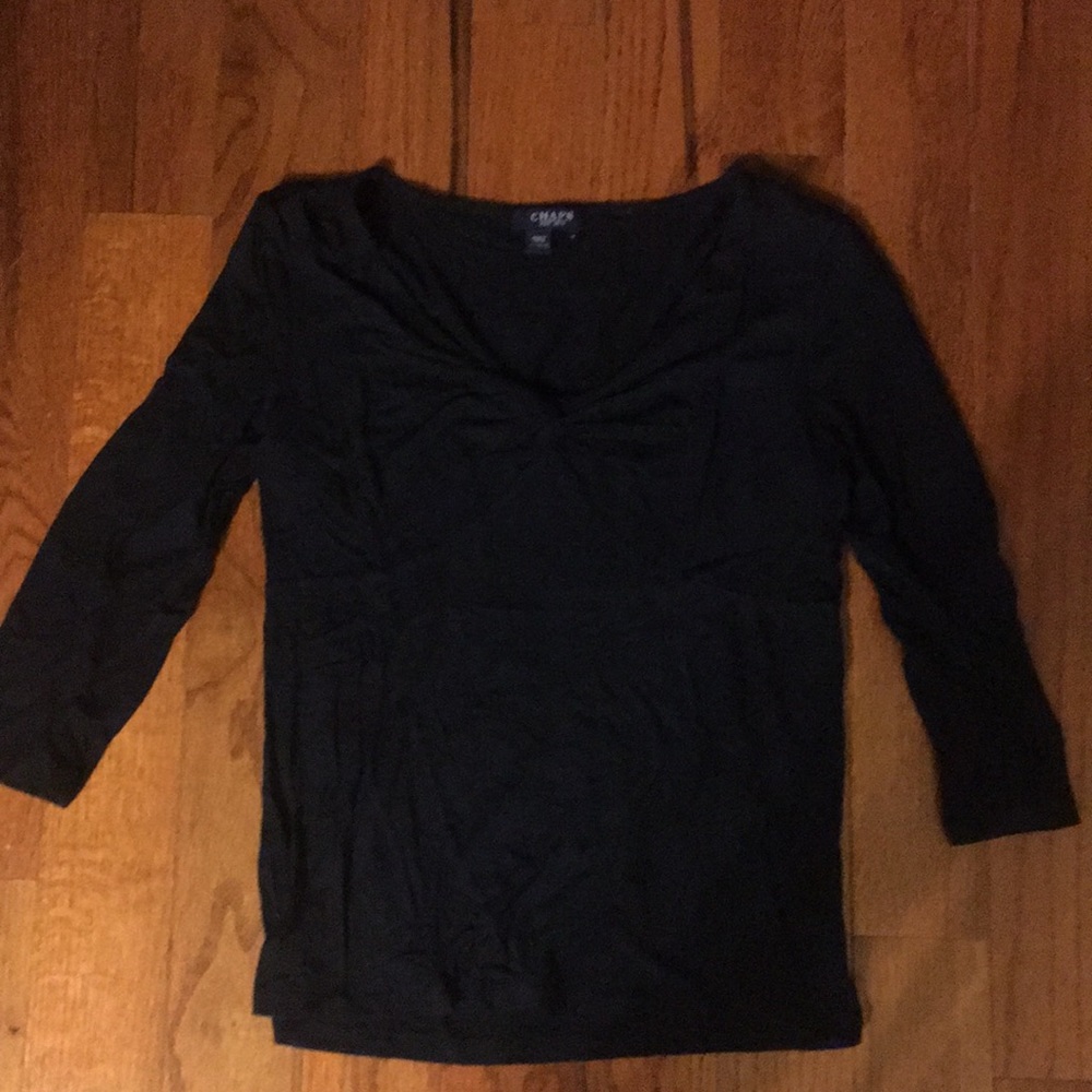 Chaps Medium 3/4 Sleeve Navy Blue Shirt
